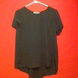 Downeast black satin business blouse